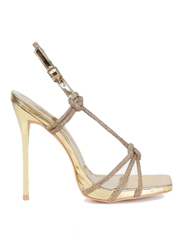 Rhinestone Knot Heels - Elara Row
