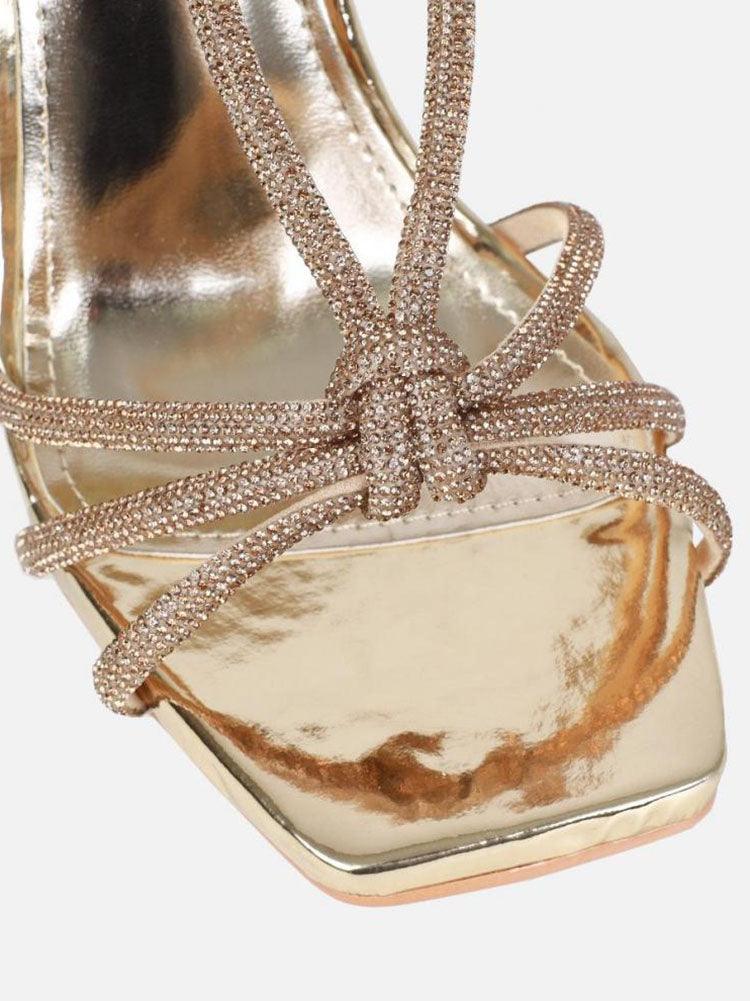 Rhinestone Knot Heels - Elara Row