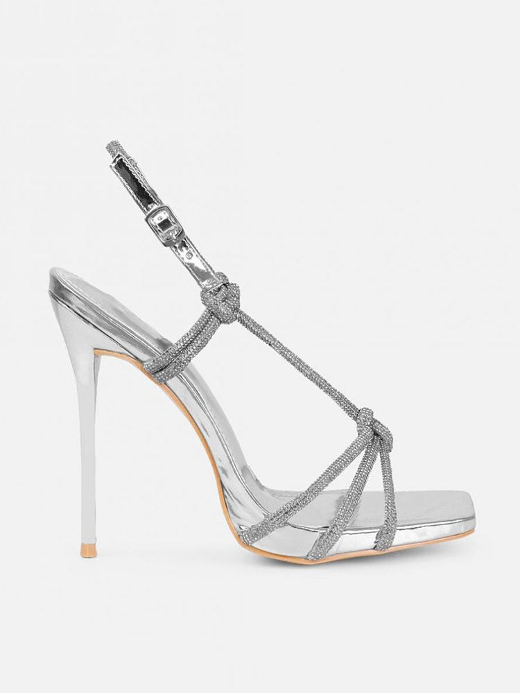 Rhinestone Knot Heels - Elara Row