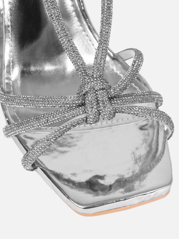 Rhinestone Knot Heels - Elara Row