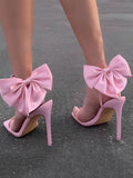 Fairytale Ankle Strap Bow Decor Heel - Elara Row