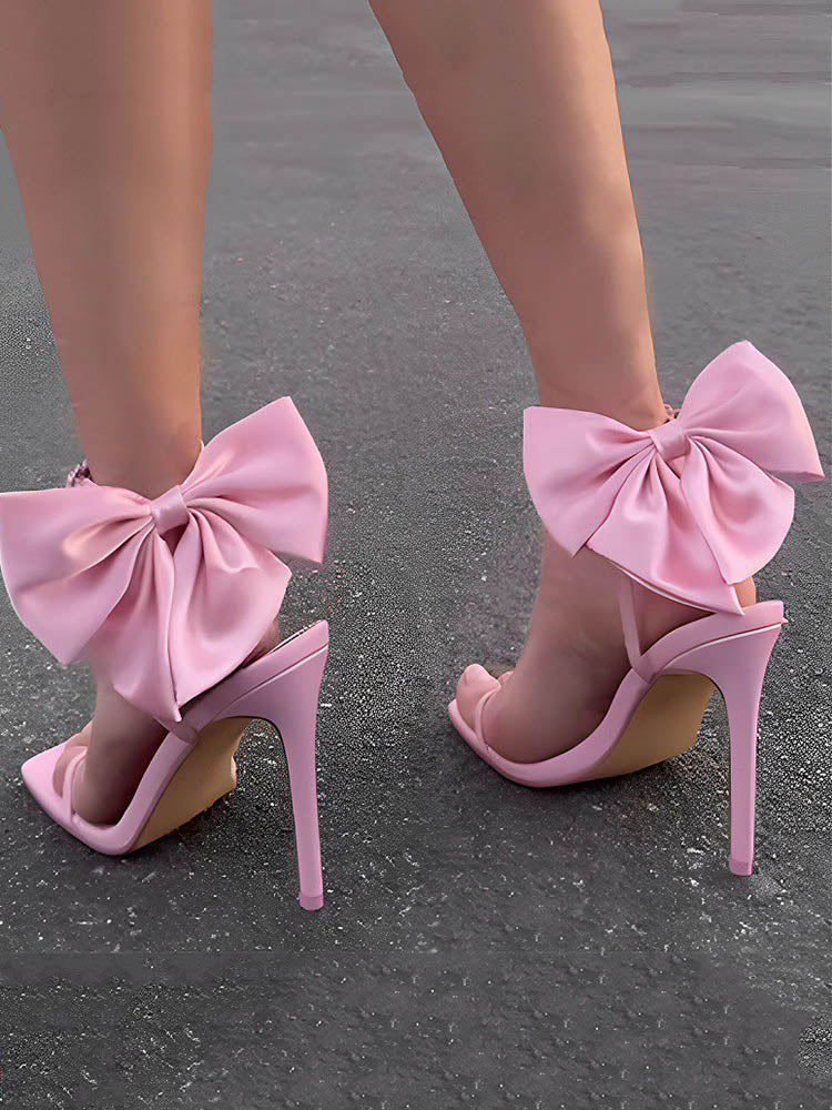 Fairytale Ankle Strap Bow Decor Heel - Elara Row
