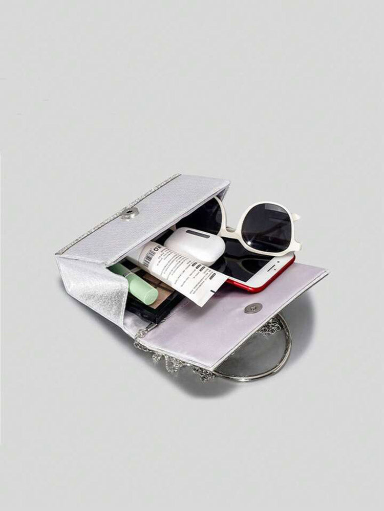 Rhinestone Fringe Clutch - Elara Row