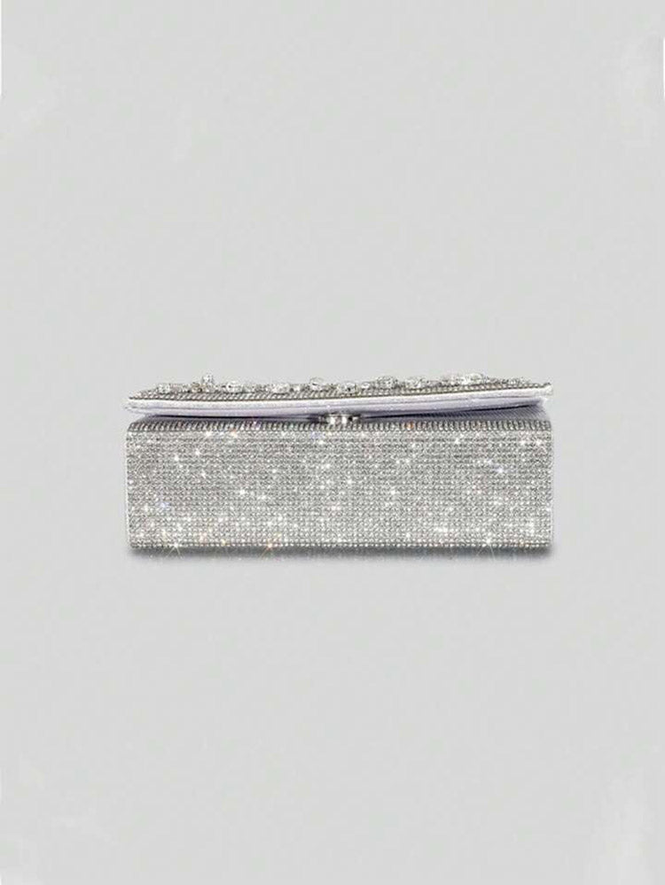 Rhinestone Fringe Clutch - Elara Row
