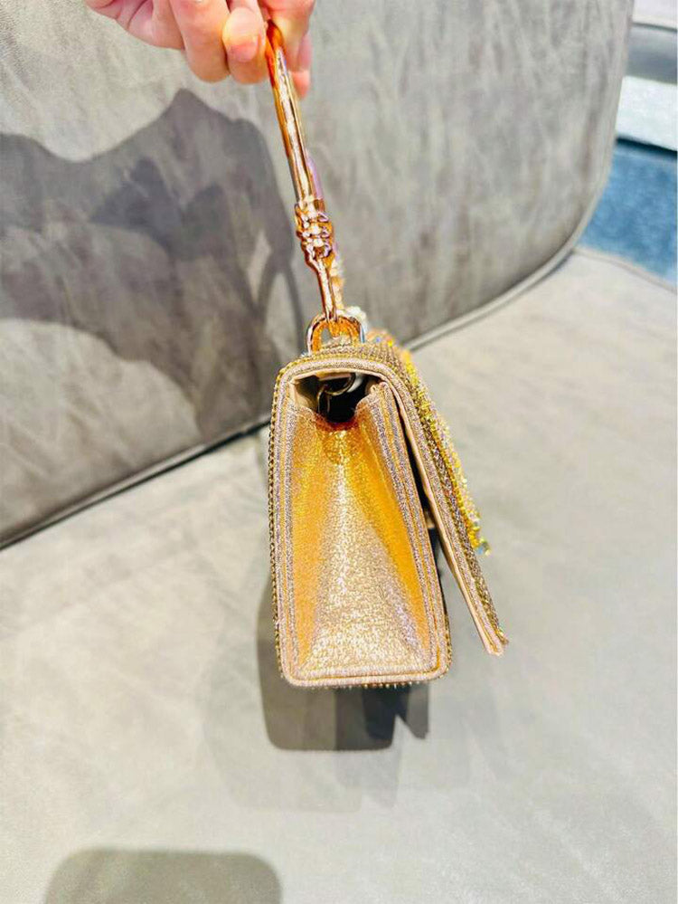 Rhinestone Fringe Clutch - Elara Row