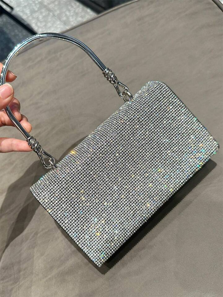Rhinestone Fringe Clutch - Elara Row