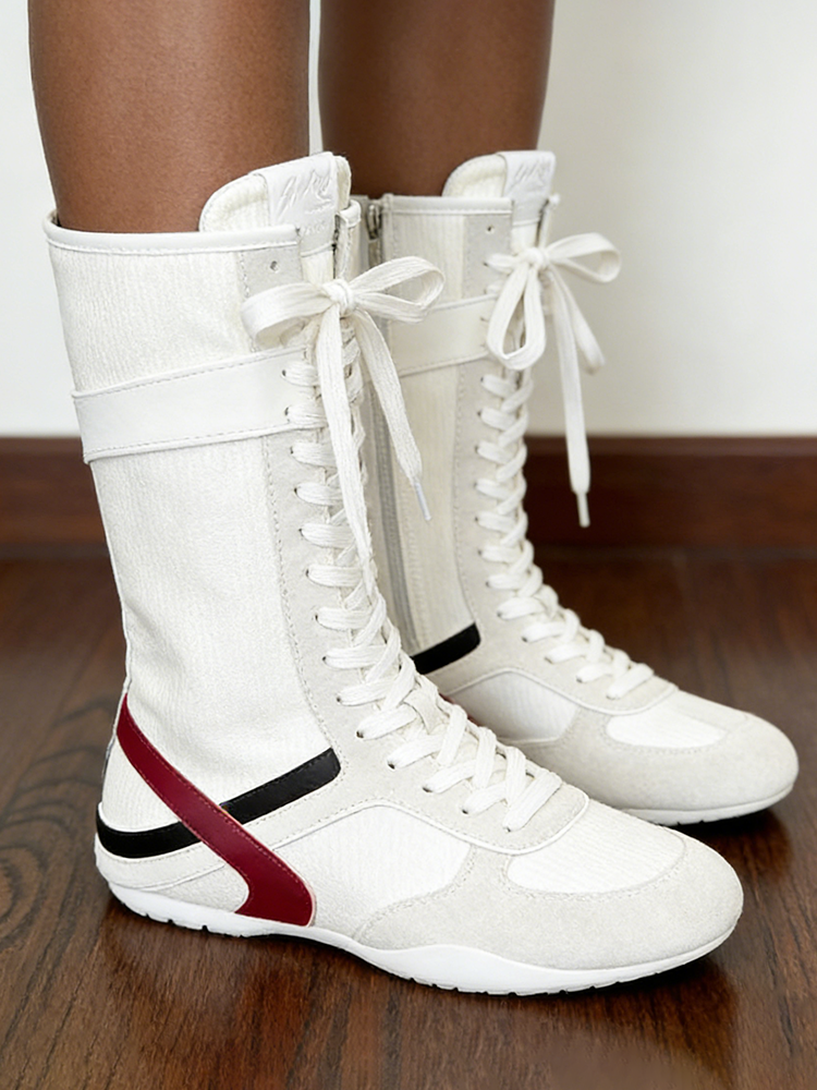 Athleisure Contrast Mid-Calf Boots