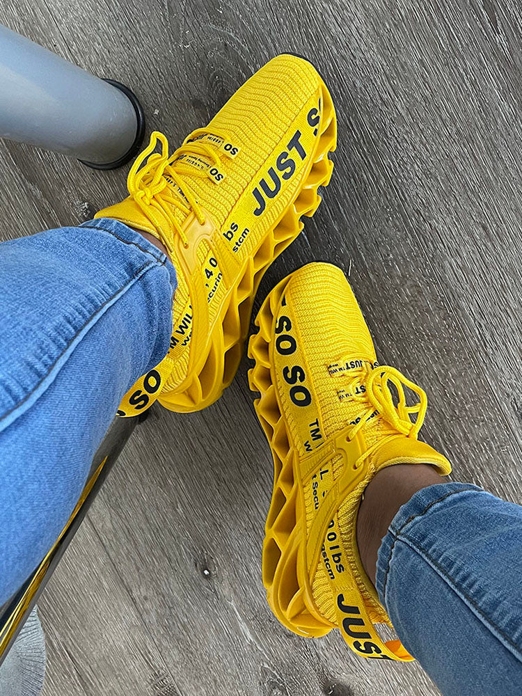 Letter Knit Sneakers - Elara Row