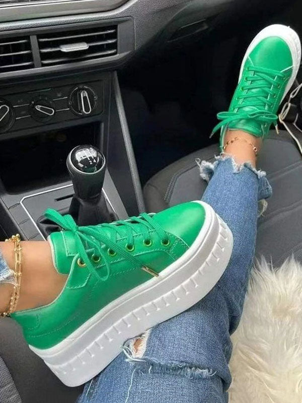 Platform Lace-up Sneakers - Elara Row