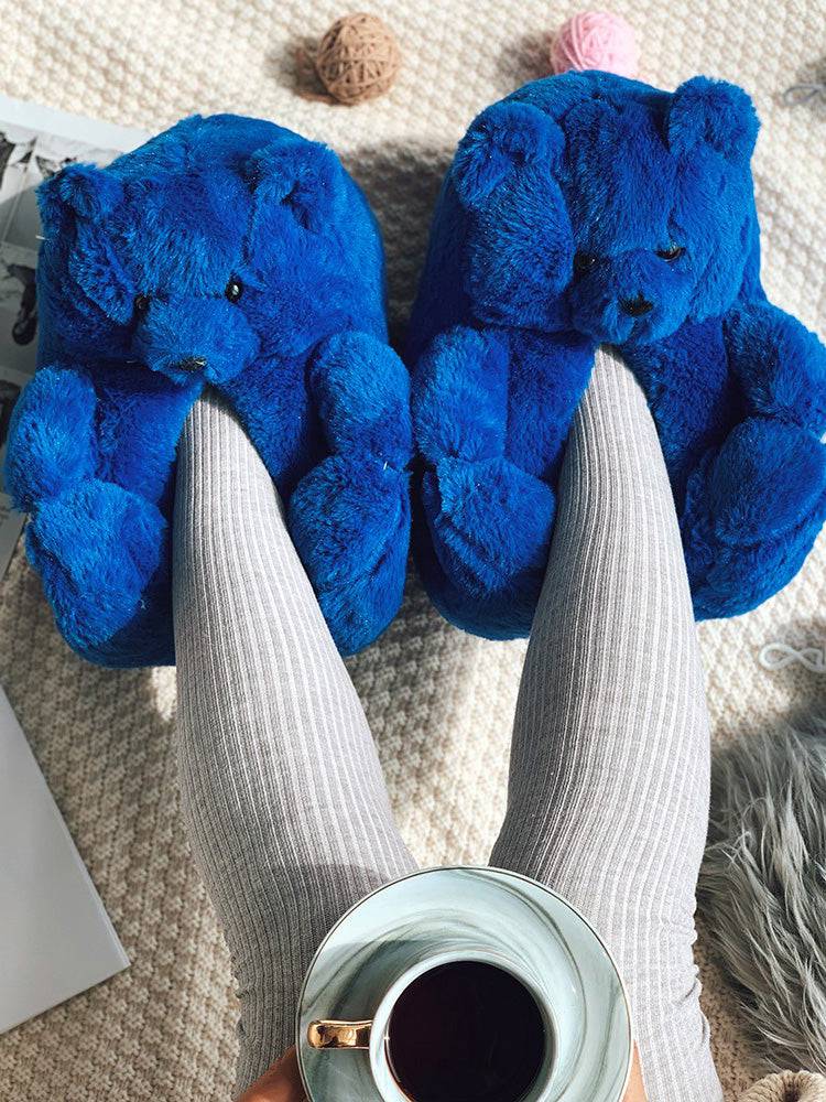 Fluffy Teddy Bear Slippers - Elara Row