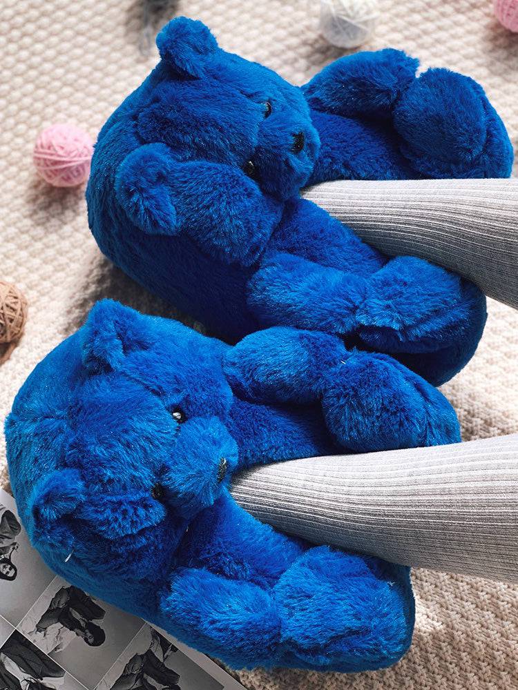 Fluffy Teddy Bear Slippers - Elara Row