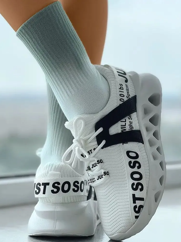 Letter Knit Sneakers - Elara Row