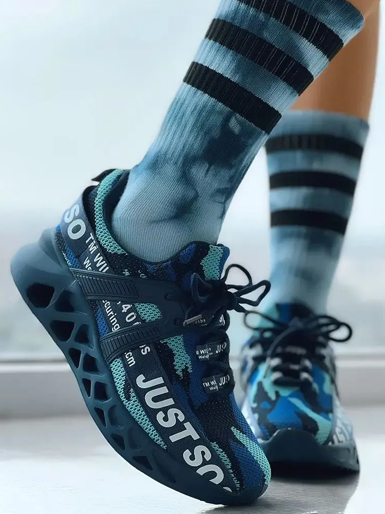 Letter Knit Sneakers - Elara Row