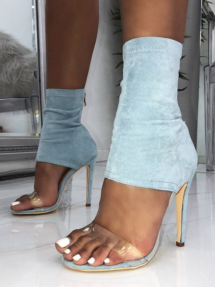 Open Toe Suede Sandals - Elara Row