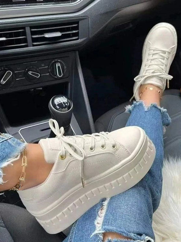 Platform Lace-up Sneakers - Elara Row