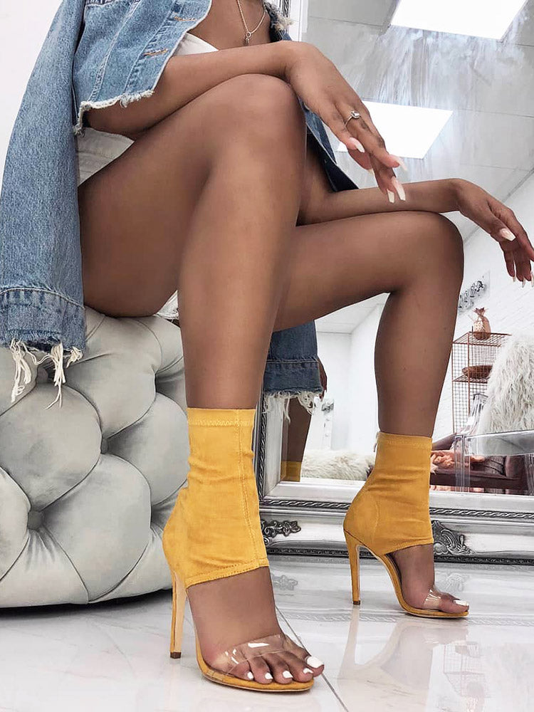 Open Toe Suede Sandals - Elara Row