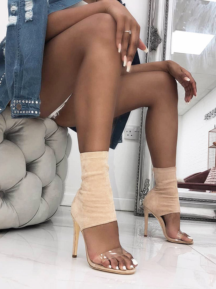 Open Toe Suede Sandals - Elara Row