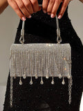 Rhinestone Fringe Clutch - Elara Row