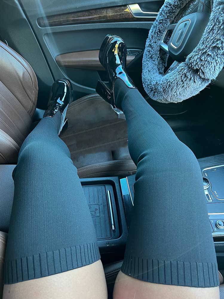 Knit & Leather Platform Boots - Elara Row