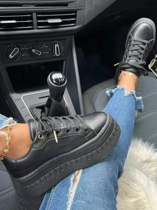 Platform Lace-up Sneakers - Elara Row