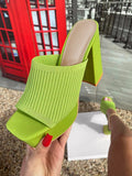 Knit Platform Chunky Heel Sandals - Elara Row
