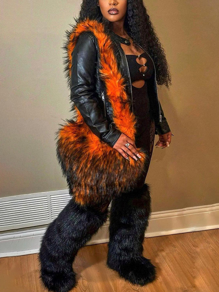 Faux Fur Statement Boots - Elara Row