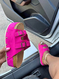 Double Buckle Strap Platform Sandals - Elara Row