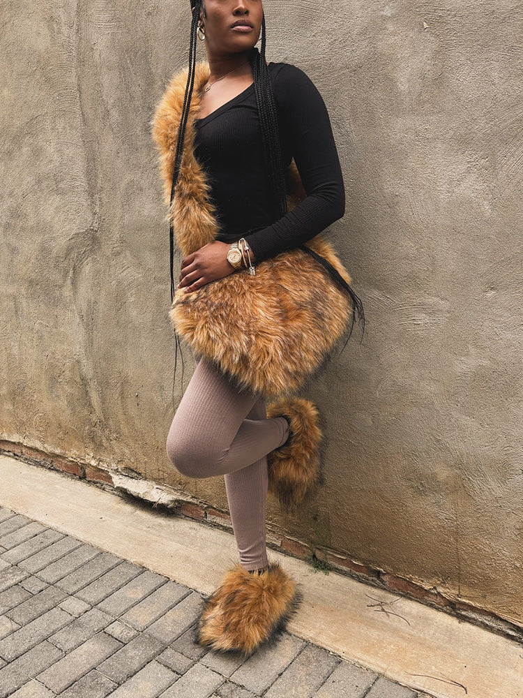 Faux Fur Shoulder Bag