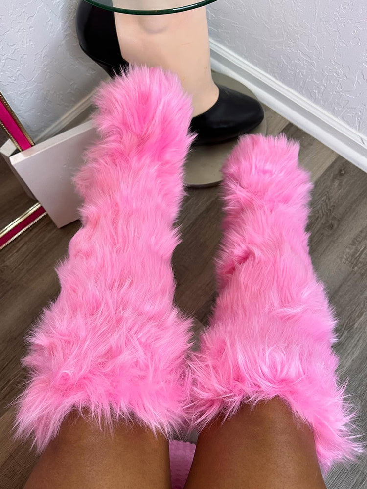 Faux Fur Statement Boots - Elara Row