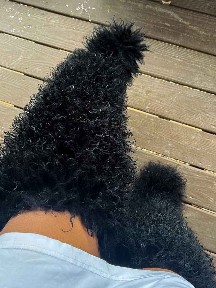 Thigh High Mongolian Fur Boots