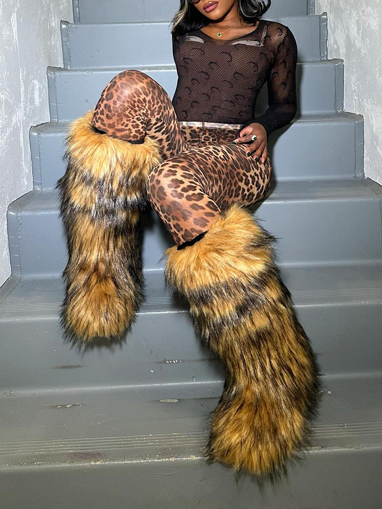 Faux Fur Statement Boots - Elara Row