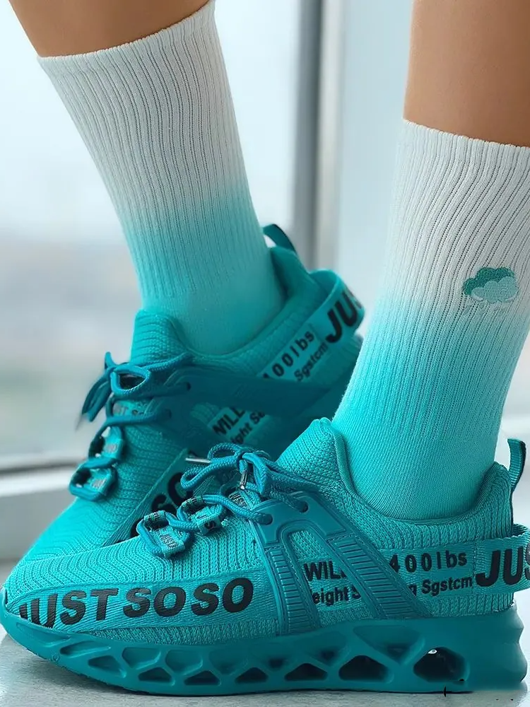 Letter Knit Sneakers - Elara Row