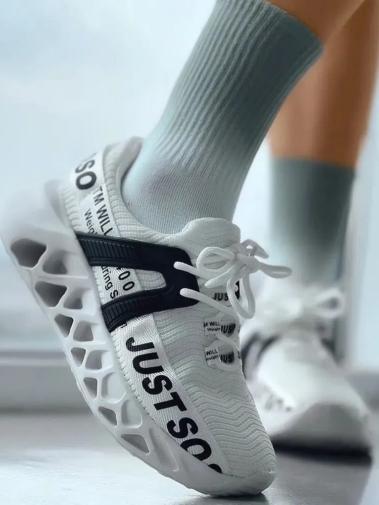 Letter Knit Sneakers - Elara Row