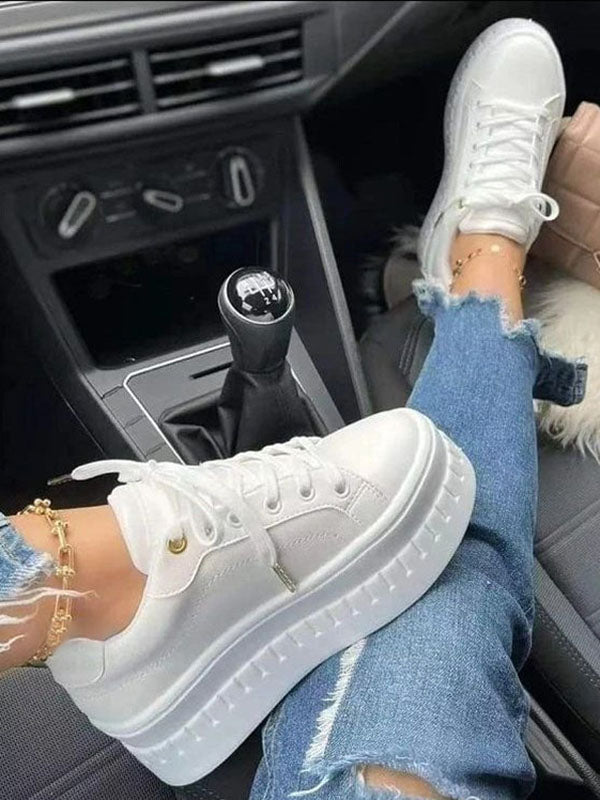 Platform Lace-up Sneakers - Elara Row