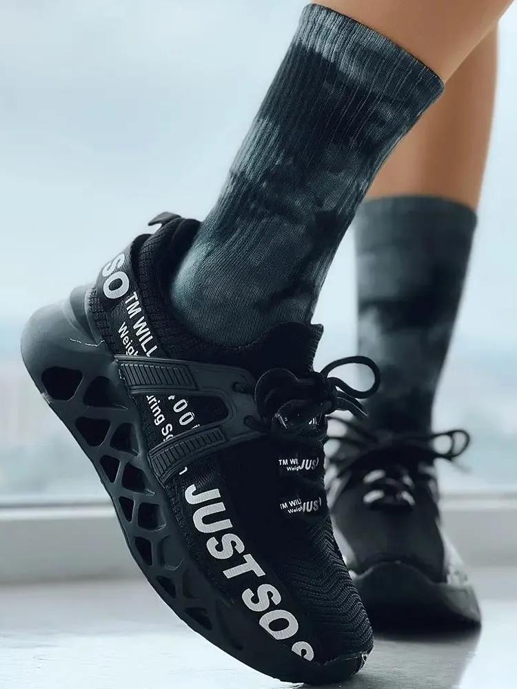 Letter Knit Sneakers - Elara Row