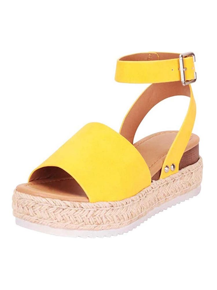 Platform Espadrille Sandals - Elara Row