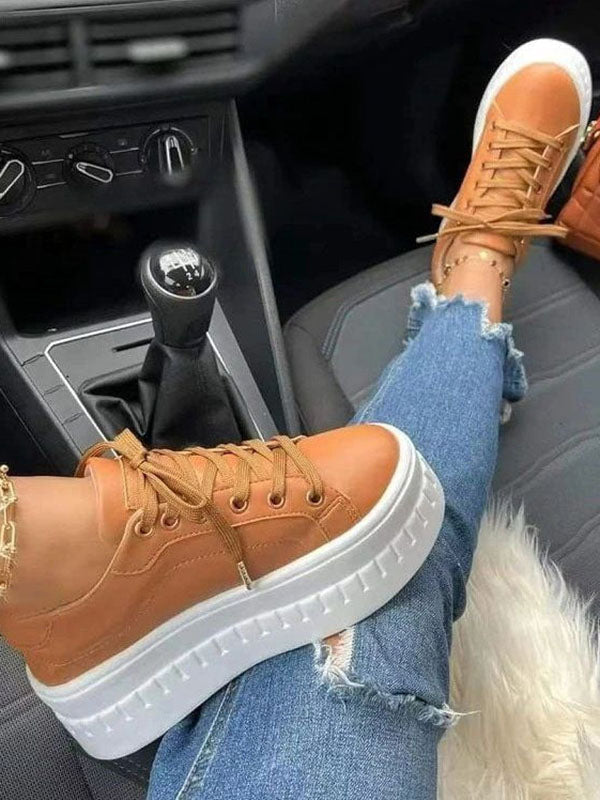 Platform Lace-up Sneakers - Elara Row