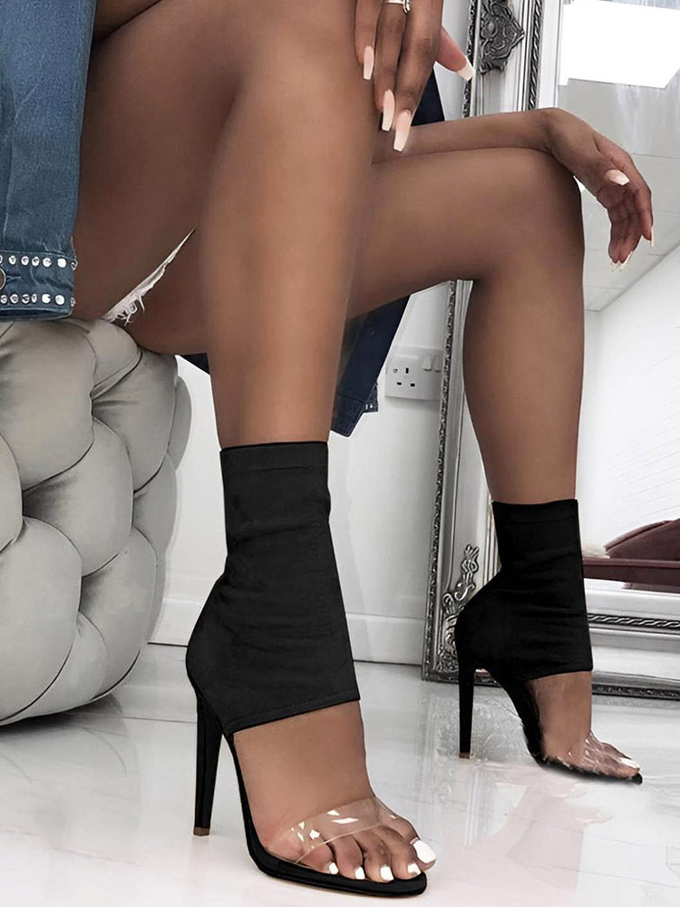 Open Toe Suede Sandals - Elara Row