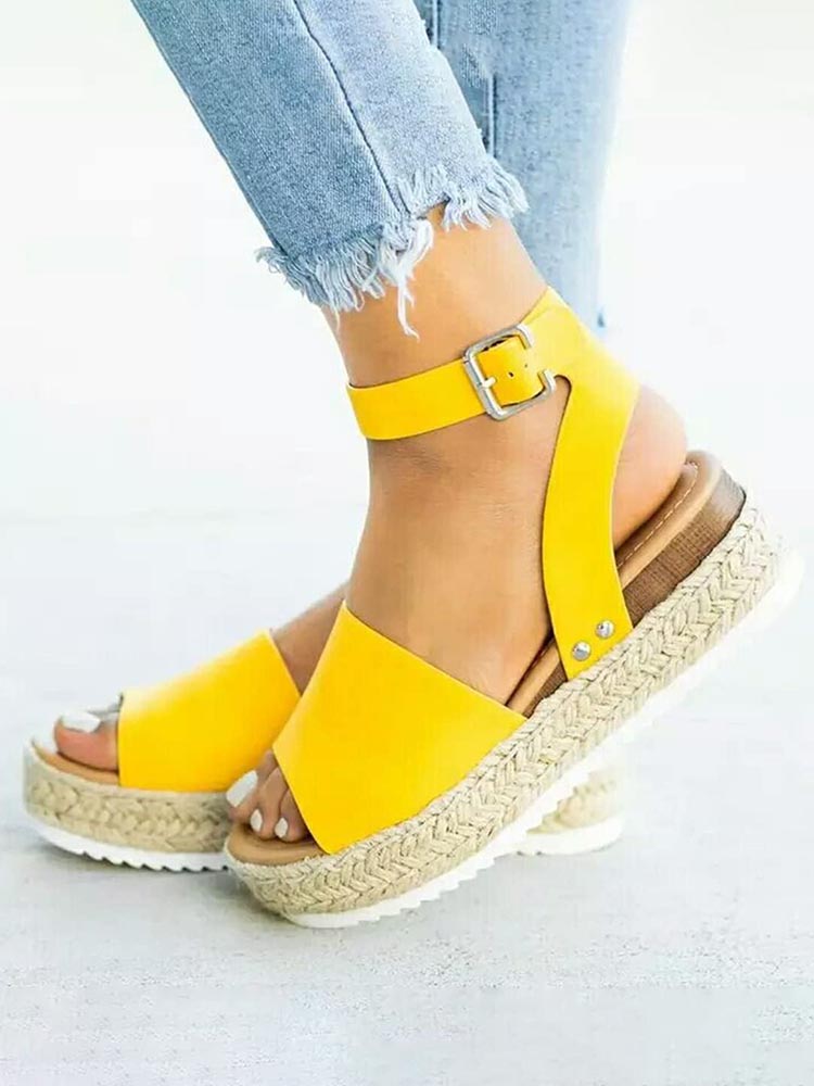 Platform Espadrille Sandals - Elara Row