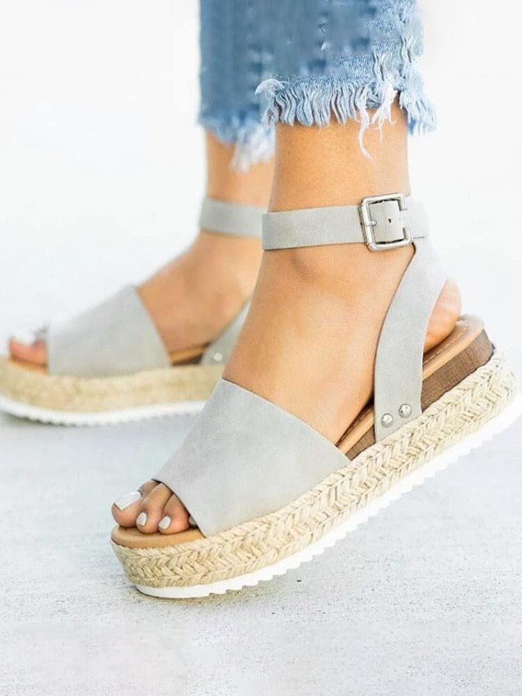 Platform Espadrille Sandals - Elara Row