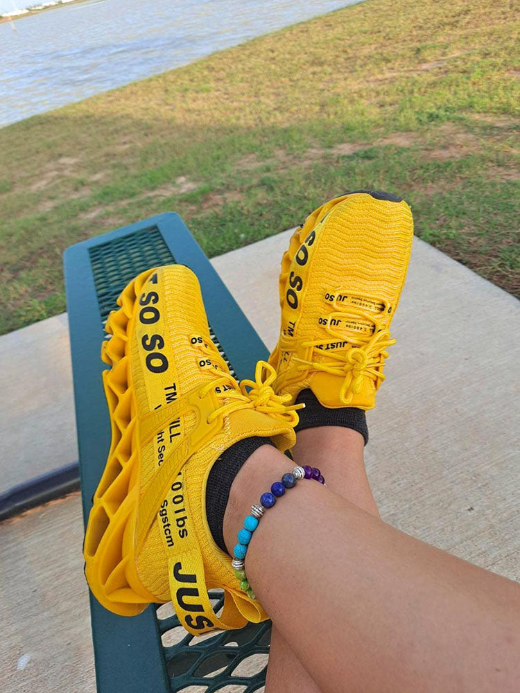 Letter Knit Sneakers - Elara Row