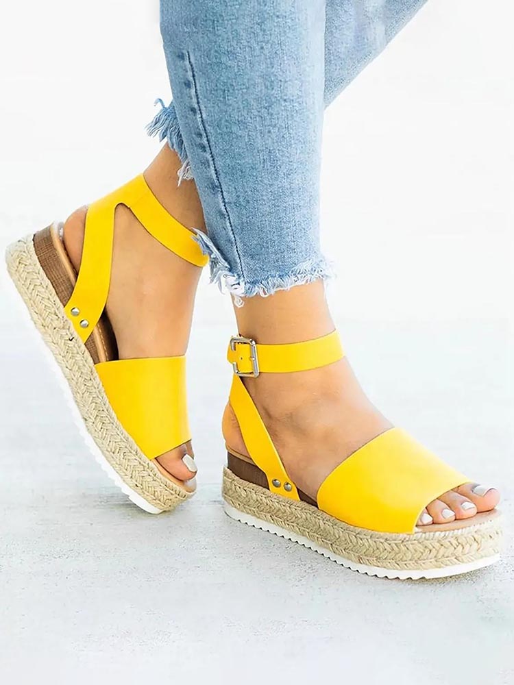 Platform Espadrille Sandals - Elara Row