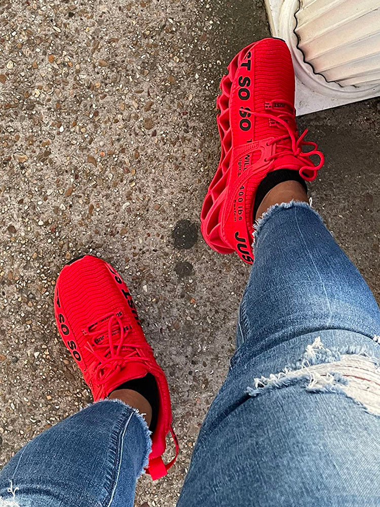 Letter Knit Sneakers - Elara Row