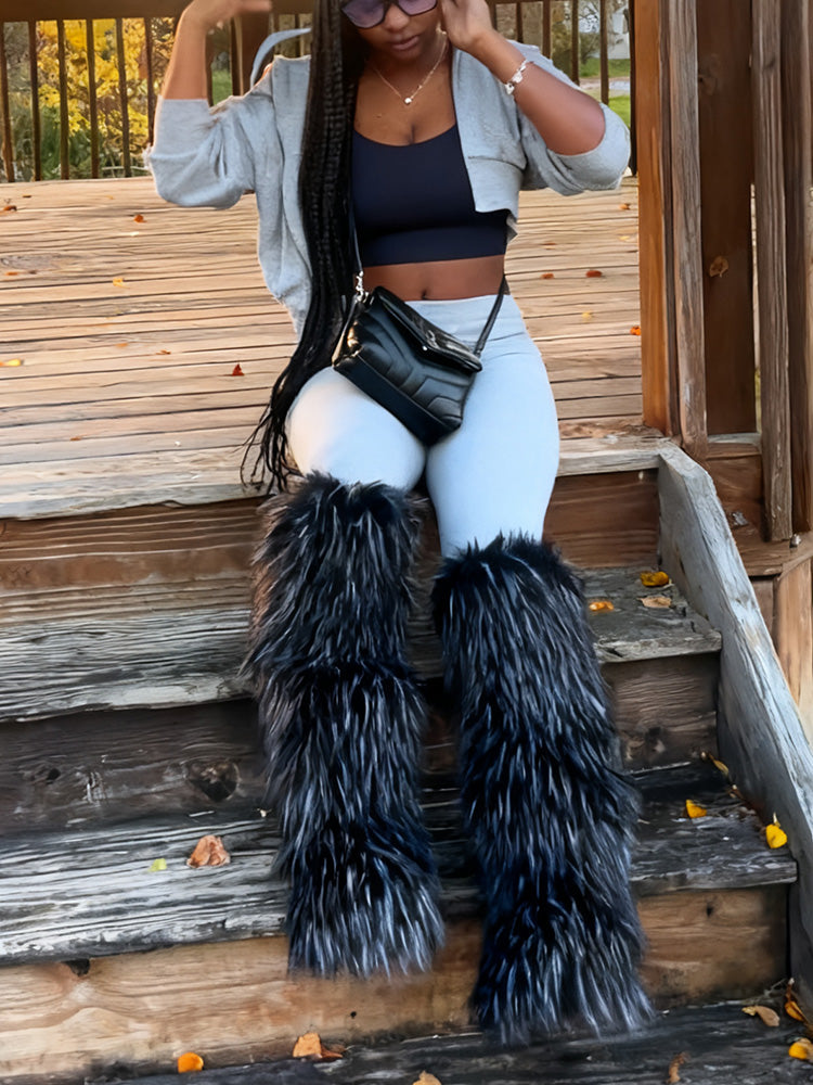 Fluffy Statement Faux Fur Boots