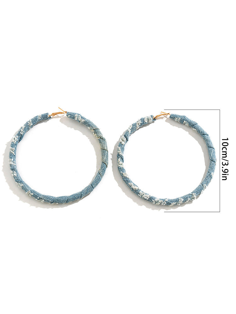 Denim Hoop Earrings - Elara Row