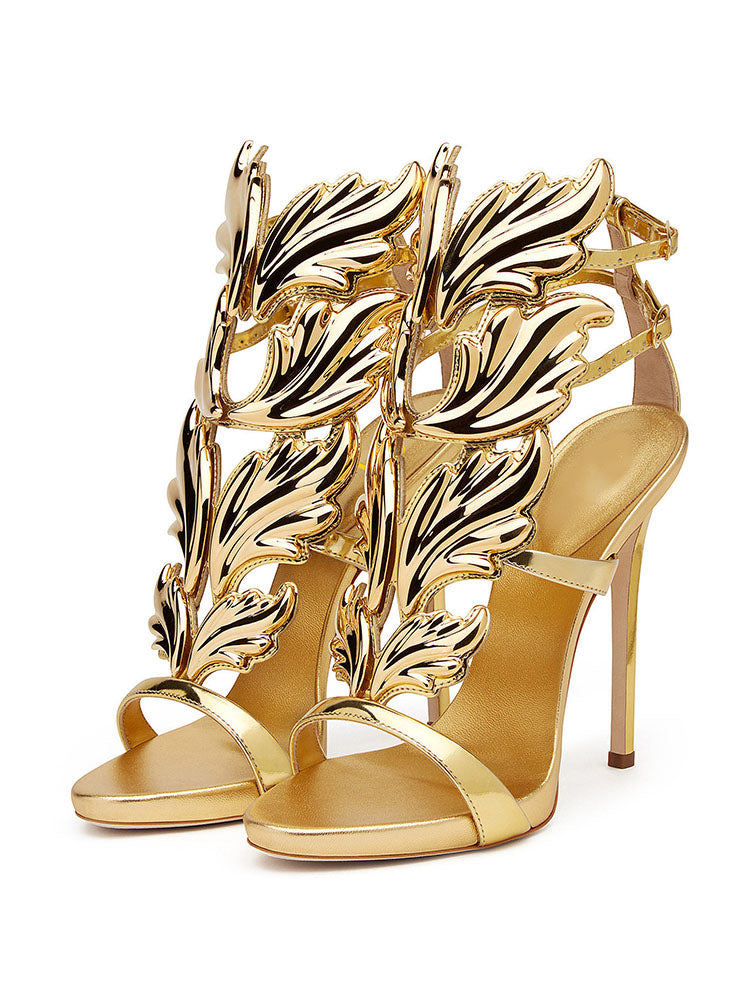Gilded Goddess Wing Heel Sandals