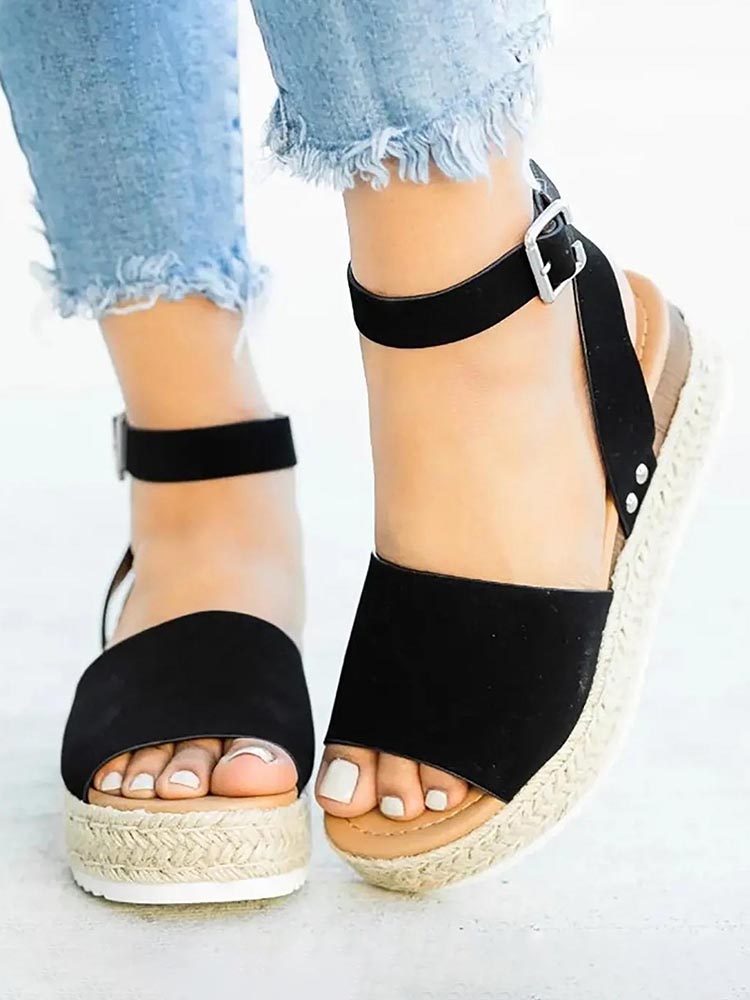 Platform Espadrille Sandals - Elara Row