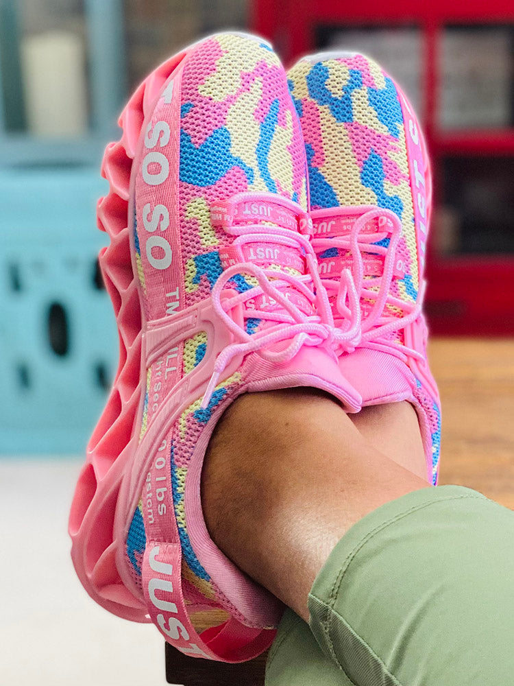 Letter Knit Sneakers - Elara Row