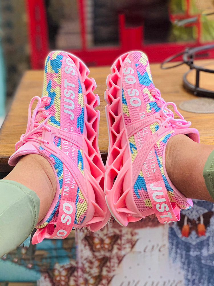 Letter Knit Sneakers - Elara Row