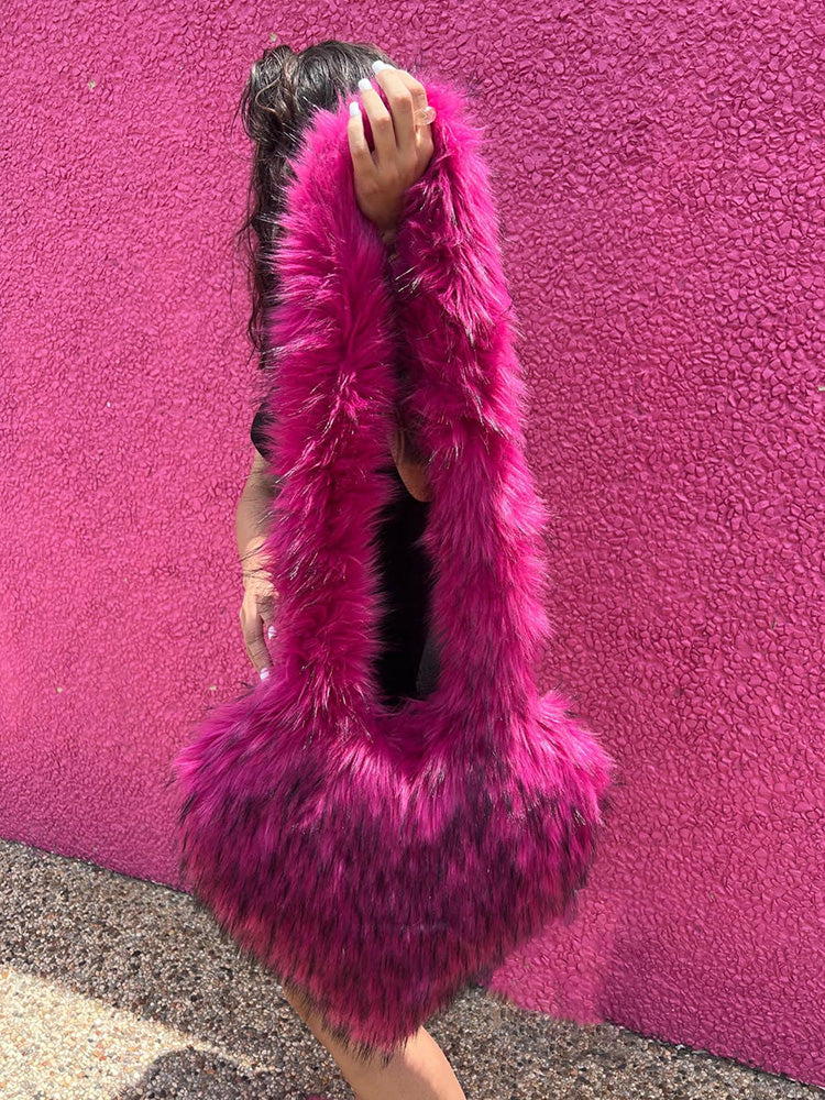 Faux Fur Shoulder Bag